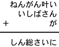 ねんがん叶い＋いしばさん＋が＝しん総さいに