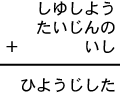 しゆしよう＋たいじんの＋いし＝ひようじした